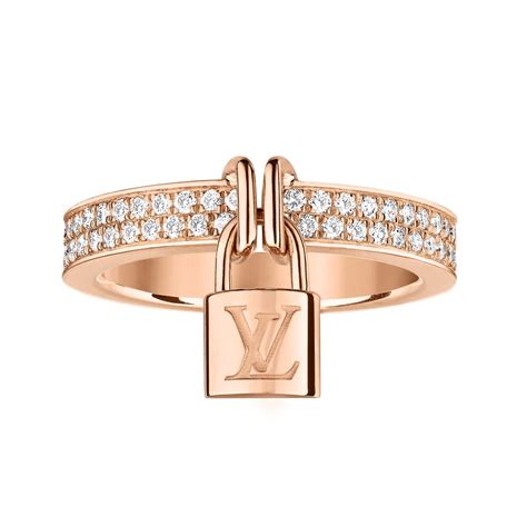 lv diamonds pink gold ring